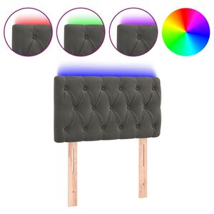 vidaXL Testiera a LED Grigio Scuro 80x7x78/88 cm in Velluto