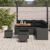 vidaXL Set Divano da Giardino 8 pcs Nero polyrattan