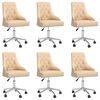 vidaXL Sedie da Pranzo Girevoli 6 pz Crema in Tessuto