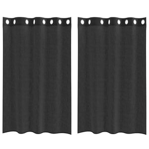 vidaXL Tende in Voile con Occhielli 2 pz Nero 140x175 cm