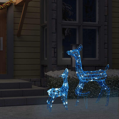 vidaXL Famiglia di Renne di Natale 160 LED Blu in Acrilico