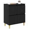 vidaXL Credenza Rovere Nero 60 x 35 x 70 cm Legno multistrato