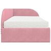 vidaXL Struttura Letto Angolare con Materasso 2 pcs Rosa Velluto