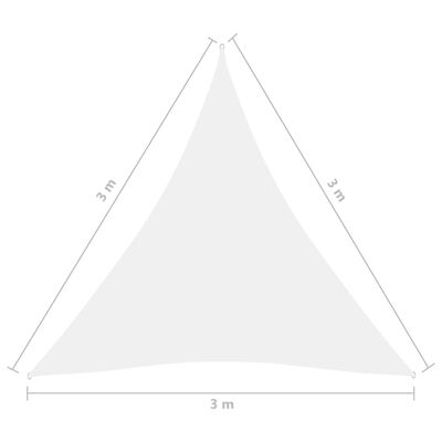 vidaXL Parasole a Vela Oxford Triangolare 3x3x3 m Bianco