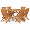 vidaXL Set da Pranzo da Giardino 7 pz in Legno Massello di Teak
