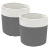 vidaXL Cestini Portaoggetti 2pz Grigio e Bianco &Oslash;28x28 cm in Cotone