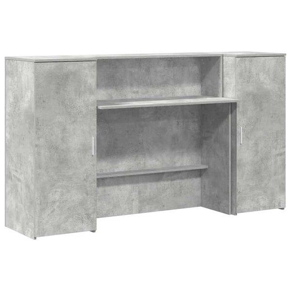 vidaXL Banco Reception Grigio Cemento 180x50x103,5cm Legno Multistrato