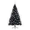 vidaXL Albero di Natale artificiale con luci integrate Nero 180 cm PVC