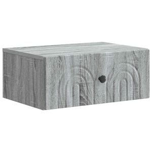 vidaXL Mobiletto da notte a muro Grigio Sonoma 49 x 34,5 x 20 cm