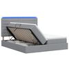 vidaXL Letto con contenitore LED e materasso Grigio Chiaro