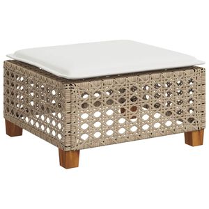 vidaXL Sgabello Giardino con Cuscino Beige 63,5x56x32 cm in Polyrattan