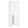 vidaXL Credenza Bianca 69,5x34x180 cm in Legno Multistrato