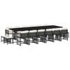 vidaXL Set da Pranzo da Giardino 17 pz con Cuscini Nero in Polyrattan