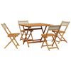 vidaXL Set Pranzo da Giardino 5 pz Beige Polyrattan e Legno Massello