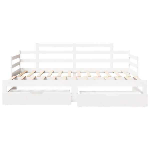 vidaXL Letto Estraibile con Cassetti senza Materasso Bianco 90x200 cm