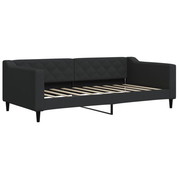 vidaXL Divano Letto Estraibile con Materassi Nero 90x190 cm in Tessuto