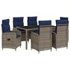 vidaXL Set da pranzo per esterni 7 pz polyrattan