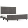 vidaXL Giroletto senza Materasso Grigio Scuro 160x200 cm Velluto