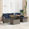 vidaXL Set Divano da Giardino 6pz con Cuscini Grigio Polyrattan Acacia