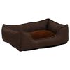 vidaXL Lettino per Cani Marrone 85,5x70x23 cm in Pile Effetto Lino