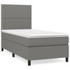 vidaXL Giroletto a Molle con Materasso Grigio Scuro 90x190 cm Tessuto