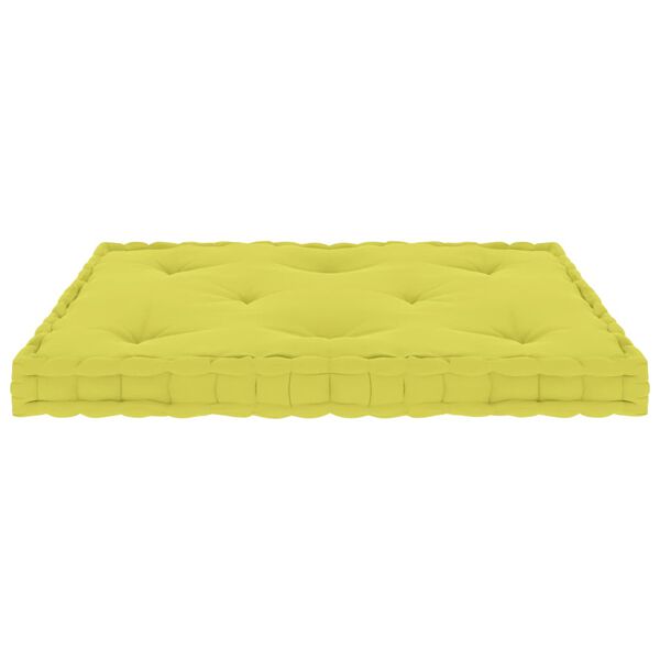 vidaXL Cuscino per Pallet e Pavimento Verde Mela 73x40x7 cm in Cotone
