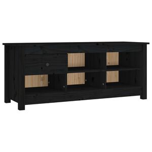 vidaXL Scarpiera Nera 110x38x45,5 cm in Legno Massello di Pino