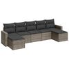 vidaXL Set Divani da Giardino 7 pz con Cuscini Grigio in Polyrattan
