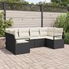 vidaXL Set di divani con cuscino 6 pcs Nero polyrattan