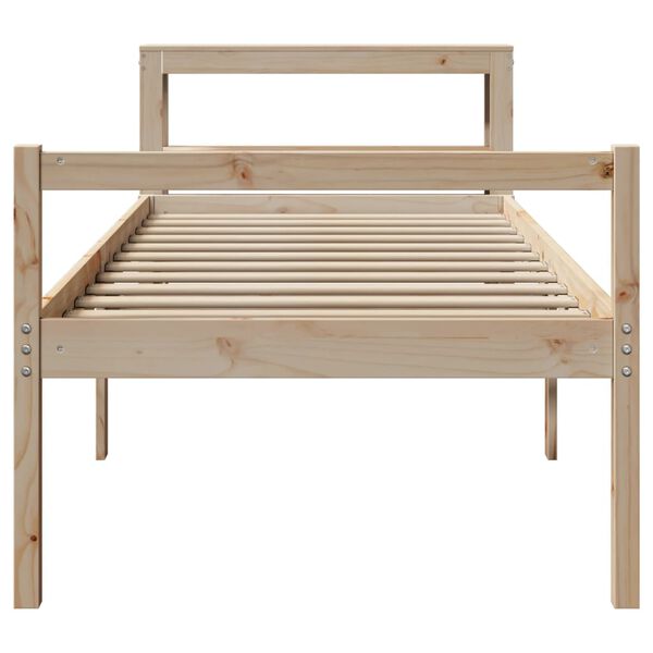 vidaXL Letto per Anziani con Testiera 90x190 cm Legno Massello Pino