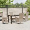 vidaXL Set da Pranzo per Giardino con cuscino 5 pcs Beige polyrattan