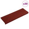vidaXL Tappetini per scale autoadesivi 30 pz 65x21x4 cm Bordeaux Rosso Bordo rettangolare