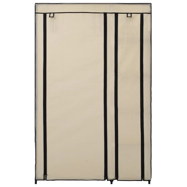vidaXL Armadio Pieghevole Crema 110x45x175 cm in Tessuto