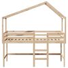 vidaXL Letto Soppalco con Scala e Tetto 90x200 cm Legno Massello Pino