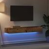vidaXL Mobili Porta TV con Luci LED 2 pz Legno Antico 60x35x15,5 cm