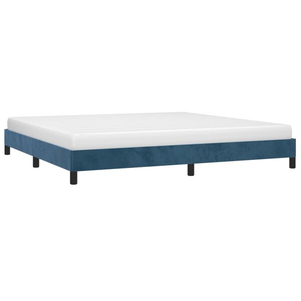 vidaXL Giroletto senza Materasso Blu Scuro 200x200 cm in Velluto
