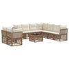 vidaXL Set Divano da Giardino 10 pz Beige polyrattan