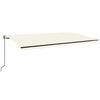 vidaXL Tenda Automatica con Sensore Vento e LED 600x350 cm Crema