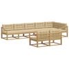 vidaXL Set di divani da esterno 6 pz Bianco e Beige Poliestere