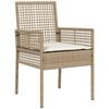 vidaXL Set da Pranzo per Giardino 9 pcs Beige polyrattan