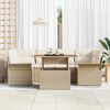 vidaXL Set Divano da Giardino 7 pcs Beige Poly Rattan