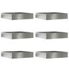 vidaXL Bordura per Prato 6 pz 60 x 60 x 13 cm Acciaio zincato Argento