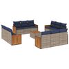 vidaXL Set Divani da Giardino 13 pz con Cuscini Grigio in Polyrattan