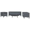 vidaXL Divano per Soggiorno 3 pcs Grigio scuro 194 x 74,5 x 70,5 cm