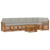 vidaXL Set divano sezionale con cuscino 7 pcs Grigio Naturale e Chiaro