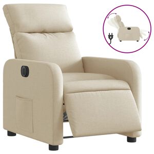 vidaXL Poltrona Elettrica Reclinabile Crema in Tessuto