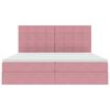vidaXL Letto con contenitore e materasso Rosa 200 x 200 cm Velluto