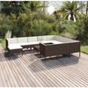 vidaXL Set Divani da Giardino 12 pz con Cuscini in Polyrattan Marrone