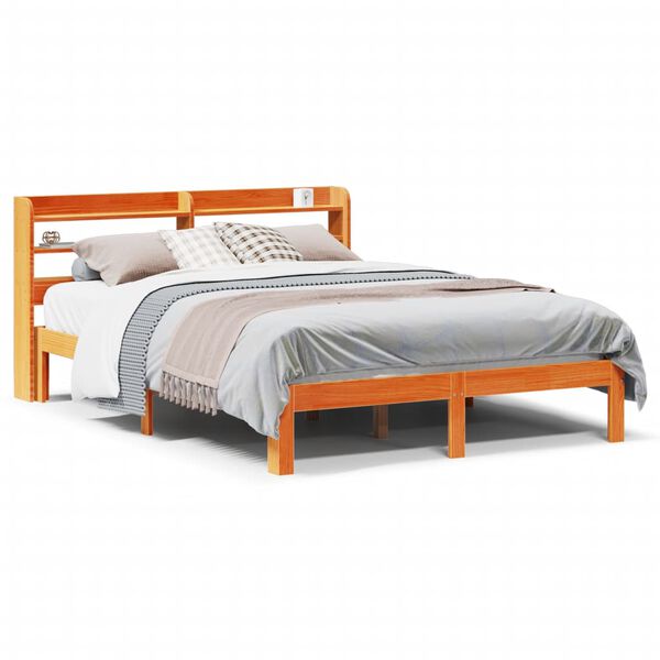 vidaXL Letto senza Materasso Marrone Cera 120x200 cm in Legno di Pino