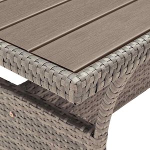 vidaXL Tavolo da Giardino Grigio 120x70x66 cm in Polyrattan